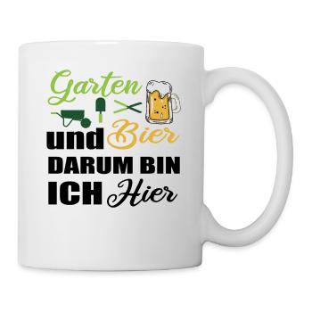 Garten und Bier - Tasse - Weiß - Rechts