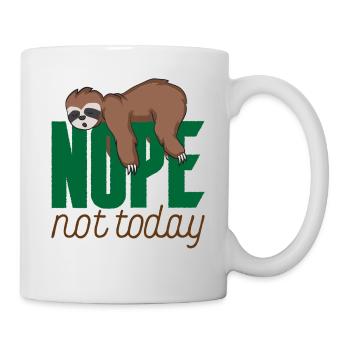 Heute nicht - Lustiges Faultier Faulenzer Faul - Tasse - Weiß - Rechts