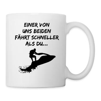 Jetskifahrer Jetski Jet Ski Cooler Spruch Geschenk - Tasse - Weiß - Rechts