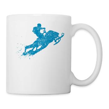 Motoneigiste motoneige cadeau rétro vintage - Mug blanc - blanc - Droite