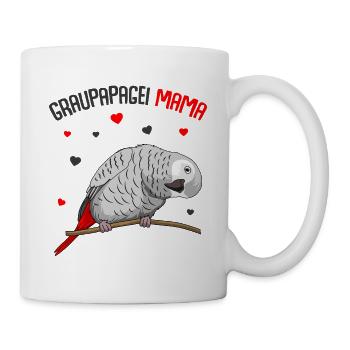 Graupapagei - Tasse - Weiß - Rechts