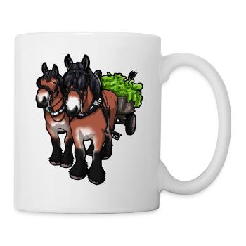 Carriage Driving Horses Cold Blood Gift Funny - Mug - white - Right