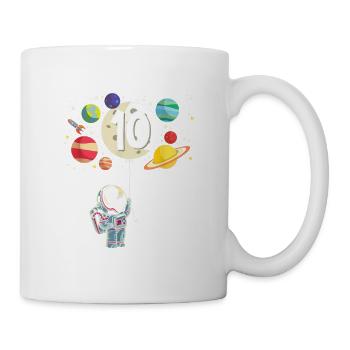 10e anniversaire Happy Birthday Enfant astronaute - Mug blanc - blanc - Droite