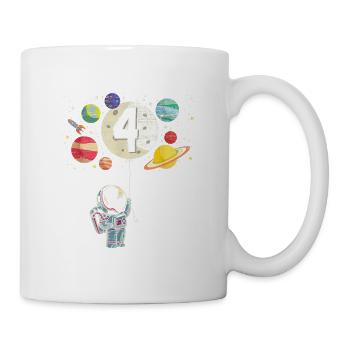 4th Birthday Happy Birthday Child Astronaut - Mug - white - Right