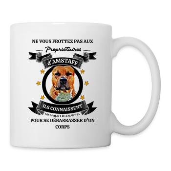 Chien American Staffordshire Terrier - Mug blanc - blanc - Droite