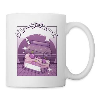 Retro japanischer Traubensaft - Vaporwave Ästhetik - Tasse - Weiß - Rechts