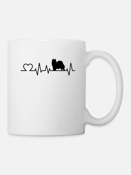 Eurasie battement de coeur pointu chien cadeau - Mug blanc - blanc