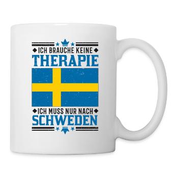 Schweden Urlaub Therapie Spruch Reise Geschenk - Tasse - Weiß - Rechts
