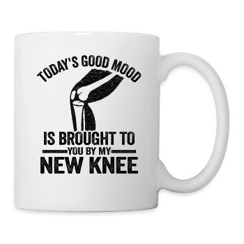 Knie Operation Meniskus Krankenhaus Geschenk - Tasse - Weiß - Rechts