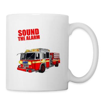 4th Birthday Happy Birthday Fire Brigade Car - Mug - white - Right