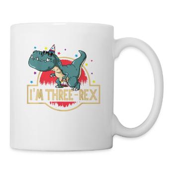 3rd Birthday Happy Birthday Dino T Rex Three Rex - Mug - white - Right