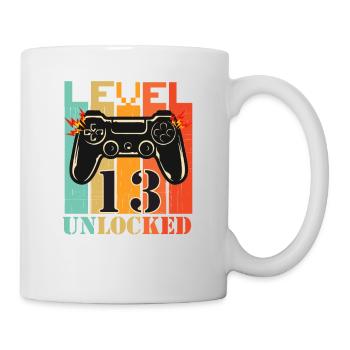 13 th birthday gaming gamer level unlocked officia - Mug - white - Right