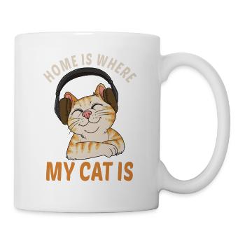 Home is where my cat is chat is ma maison - Mug blanc - blanc - Droite