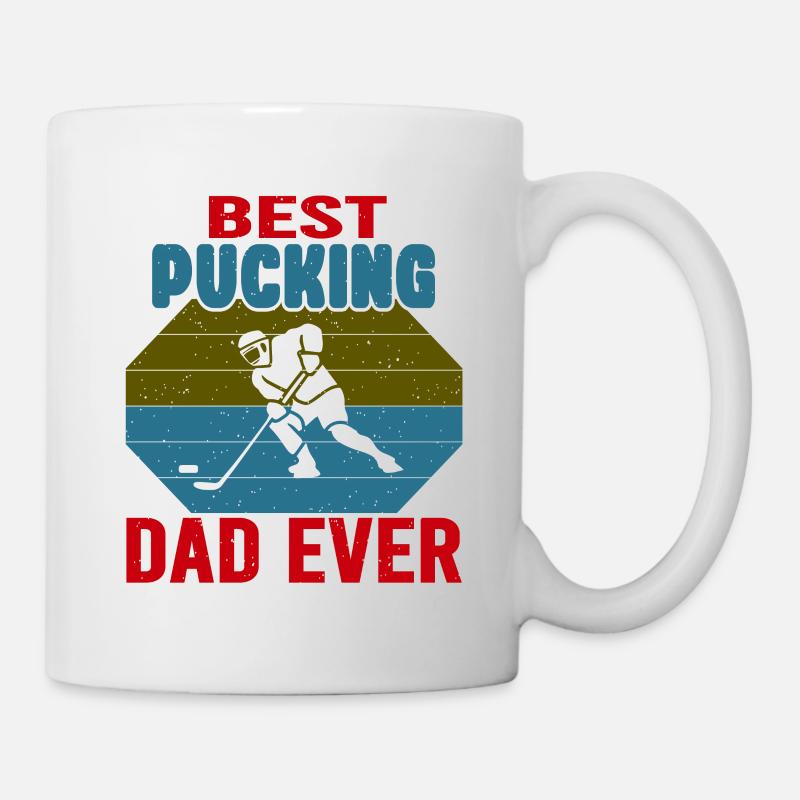 HOCKEY DAD Eishockey Papa Mann Geschenk Retro - Tasse - Weiß