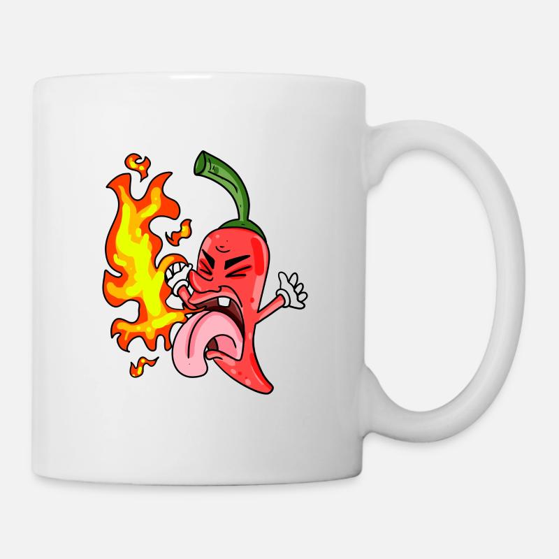 Lustige Chilischote - Peperoni - Tasse - Weiß