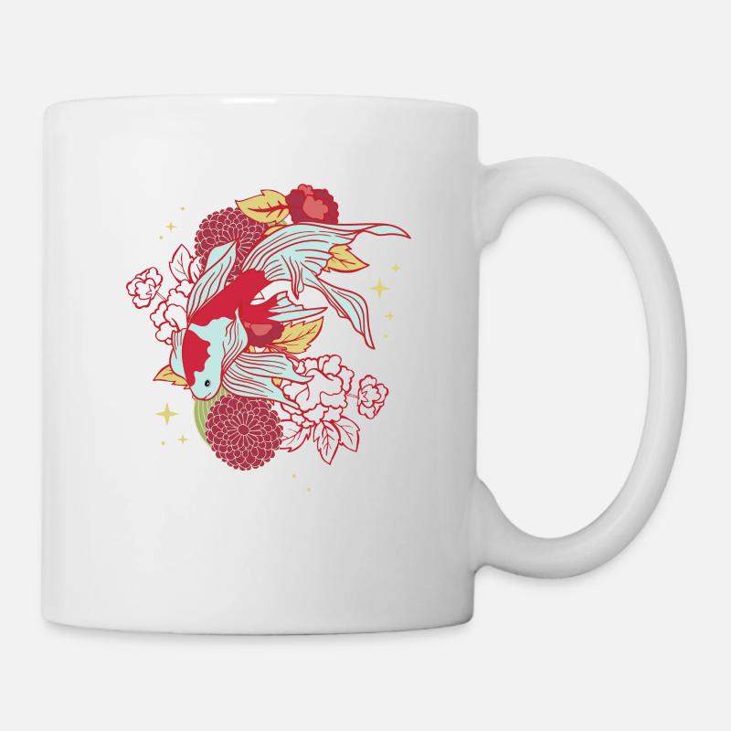 Koi Flowers Floral - Mug - white