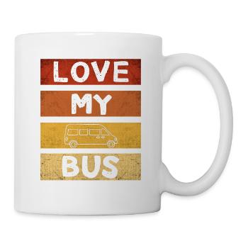 Love My Bus I Retro Bus chauffeur de bus vacances Bus Spruch - Mug blanc - blanc - Droite