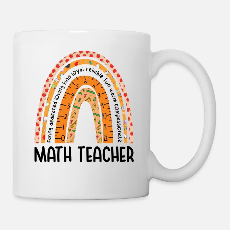 Math Teacher Vintage Rainbow - Tasse - Weiß