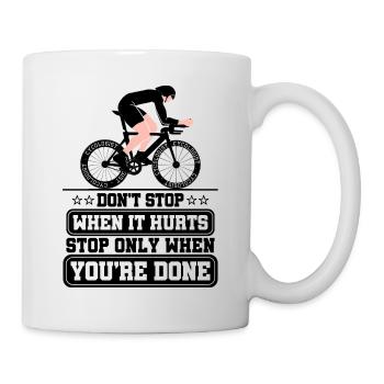Radfahrer Road Cyclist auf einem Road Bike - Tasse - Weiß - Rechts