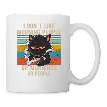 i dont like morning people cat cat coffee miau - Mug - white - Right