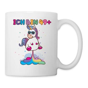 50 Geburtstag Frauen Männer Deko Geschenk Einhorn - Tasse - Weiß - Rechts