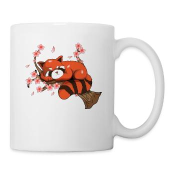 Red Panda Kirschblüten Baum Blume Japanisch Rosa - Tasse - Weiß - Rechts