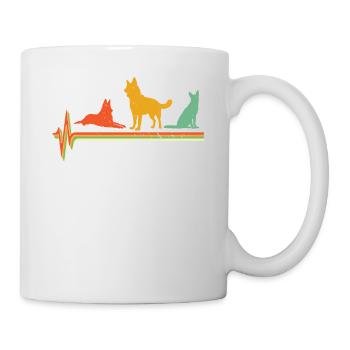 Chemise allemande de battement de coeur de berger rétro sheph allemand - Mug blanc - blanc - Droite