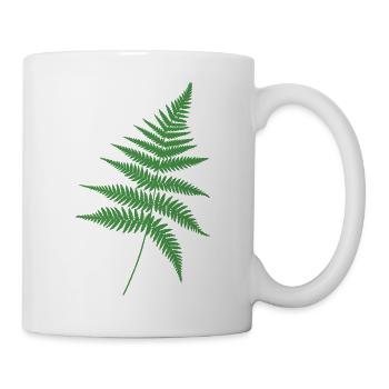 Grüner Farn Umriss - Tasse - Weiß - Rechts