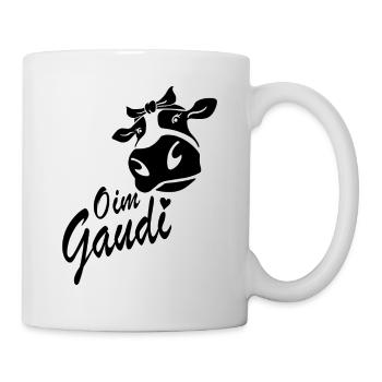 Oim Gaudi - Kuh Bäuerin Landwirt Bauer Wandern - Tasse - Weiß - Rechts