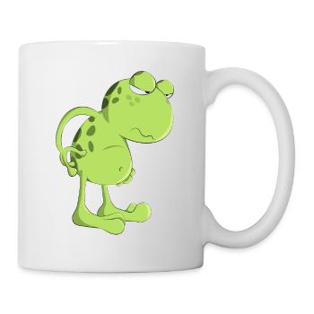 Grenouille crapaud paresseux dessin animé amphibien matin - Mug blanc - blanc - Droite