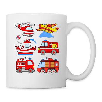 Children's fire truck design - Mug - white - Right