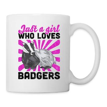 Only a girl the honey badger loves badger saying - Mug - white - Right