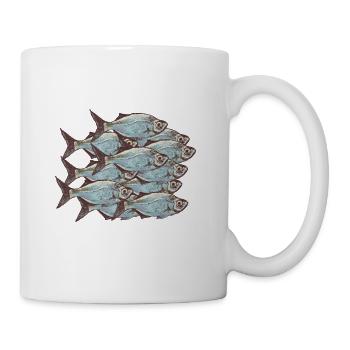 Fischschwarm - Tasse - Weiß - Rechts