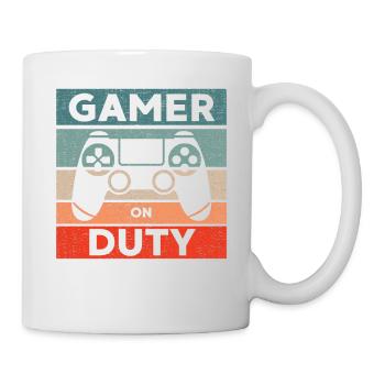 Gamer on Duty Gaming Geschenk - Tasse - Weiß - Rechts