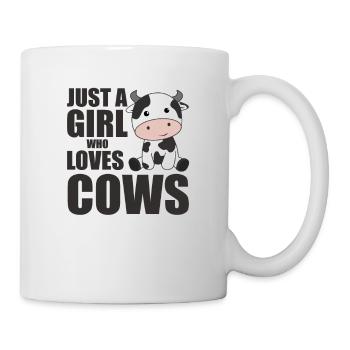 Juste une fille qui aime cows vache veau - Mug blanc - blanc - Droite