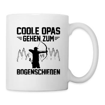 Coole Opas Gehen Zum Bogenschießen Bogensport - Tasse - Weiß - Rechts