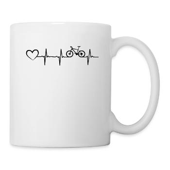 Bicycle Heartbeat Heart - Mountain Bike Cyclist - Mug - white - Right