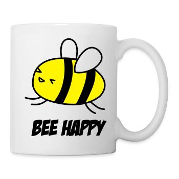 bee happy - Tasse - Weiß - Rechts