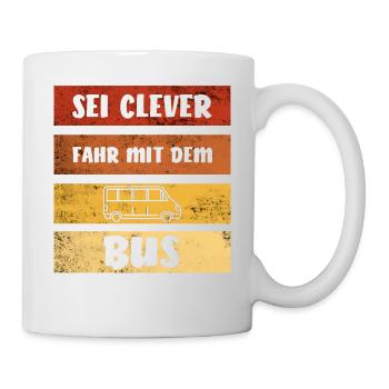 Soyez intelligent Conduire avec Le Bus I Rétro Chauffeur de bus Voiture - Mug blanc - blanc - Droite