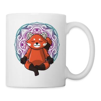 roter Panda Yoga Mandala Spirituell yoga damen - Tasse - Weiß - Rechts