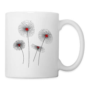 Blumen abstrakt Blüten Blume Pflanzen Garten Natur - Tasse - Weiß - Rechts