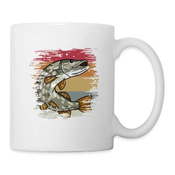 Brochets de pêche rétro - Mug blanc - blanc - Droite