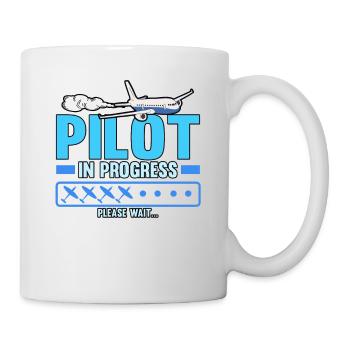 Pilot Flugzeug Luftfahrt Fliegen Beruf Lustig - Tasse - Weiß - Rechts
