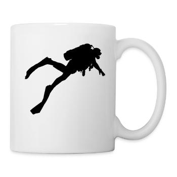 Taucher Silhouette Taucher Entwicklung Urlaub - Tasse - Weiß - Rechts