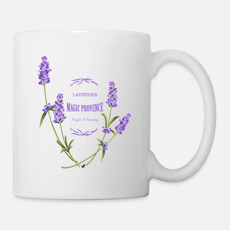 Lavande fleurs image avec inscription - Mug blanc - blanc