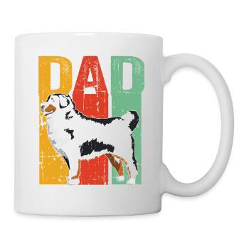Bernese Mountain Dog Dad Sunset Shirt Retro Bernes - Mug blanc - blanc - Droite