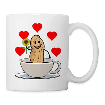 Good morning peanut coffee cup flower breakfast - Mug - white - Right