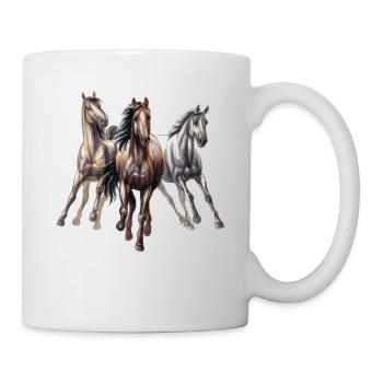 galoppierende Pferde - Tasse - Weiß - Rechts