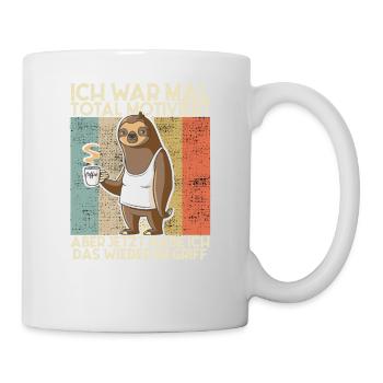 Lustiger Faultier Spruch Mitarbeiter - Tasse - Weiß - Rechts