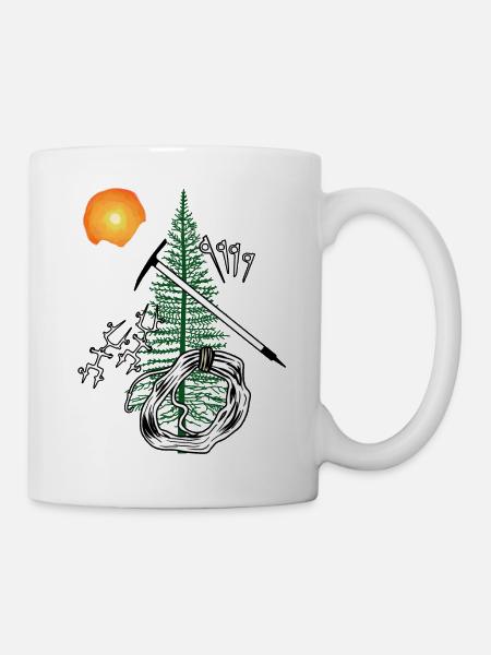 Bergsteiger Karabiner Sackleine Abseilen Gipfel - Tasse - Weiß
